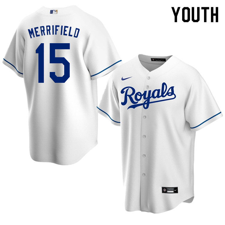 Nike Youth #15 Whit Merrifield Kansas City Royals Baseball Jerseys Sale-White